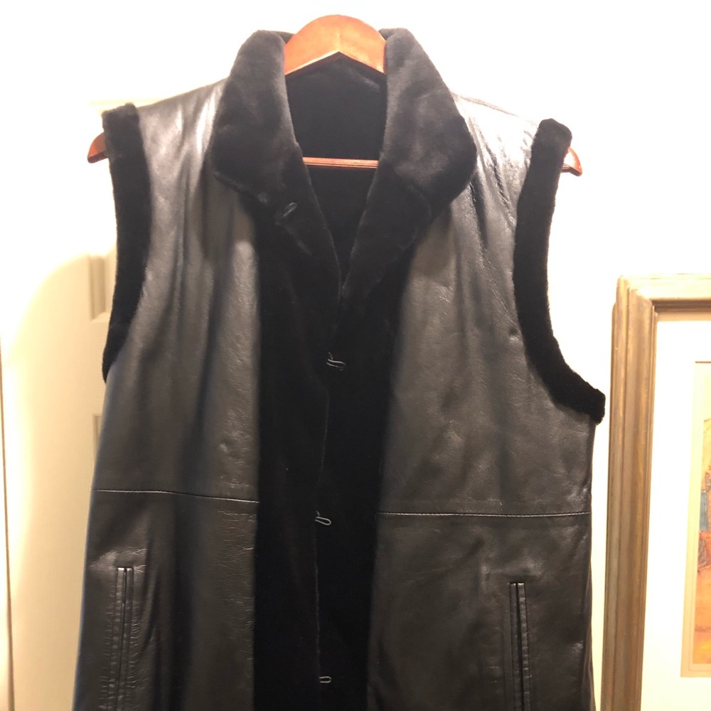 Reversible Mink & Leather Vest